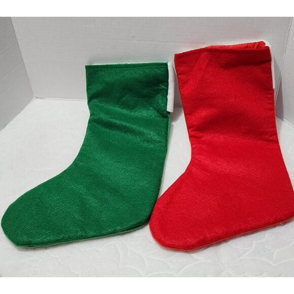 2 Dan Dee Santa Reindeer Christmas Stockings applique holiday whimsy 2011 - Picture 8 of 12